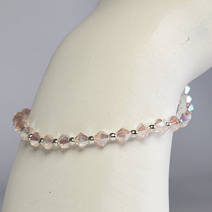 Pulsera Cristal Swarovski Elements Bolita Plata 925 Varios Colores