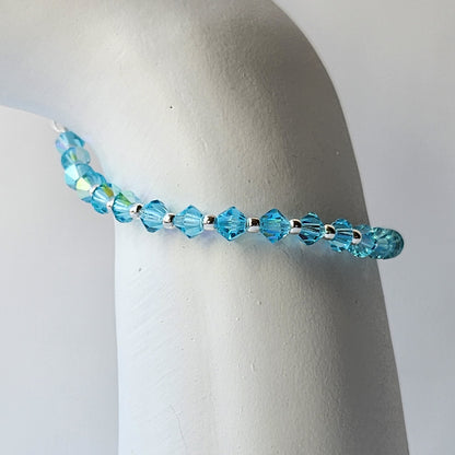 Pulsera Cristal Swarovski Elements Bolita Plata 925 Varios Colores