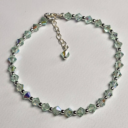 Pulsera Cristal Swarovski Elements Bolita Plata 925 Varios Colores