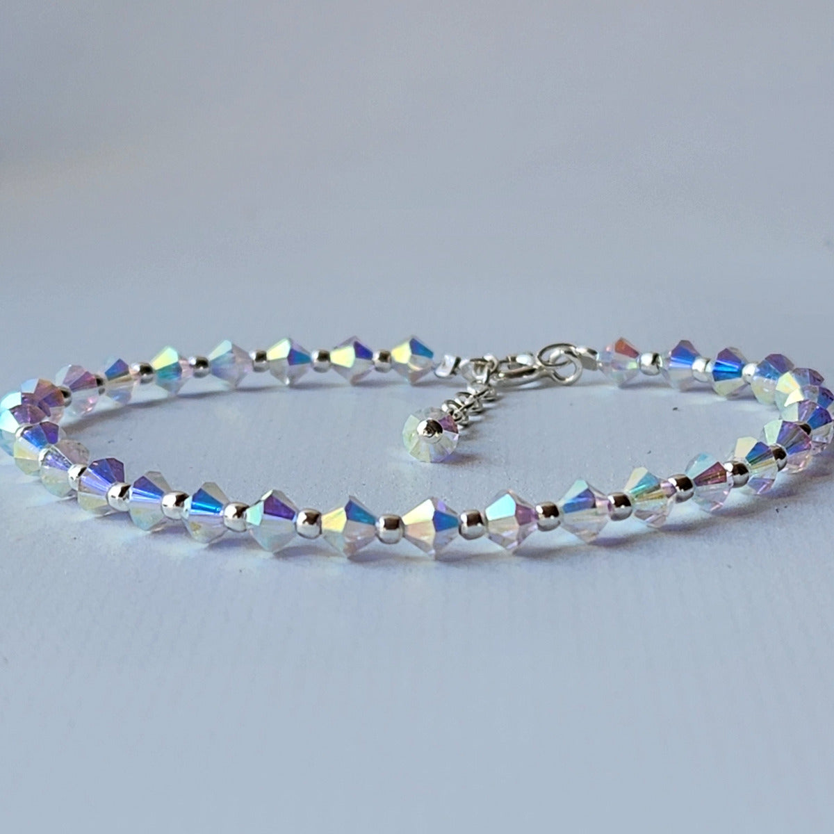 Pulsera Cristal Swarovski Elements Bolita Plata 925 Varios Colores