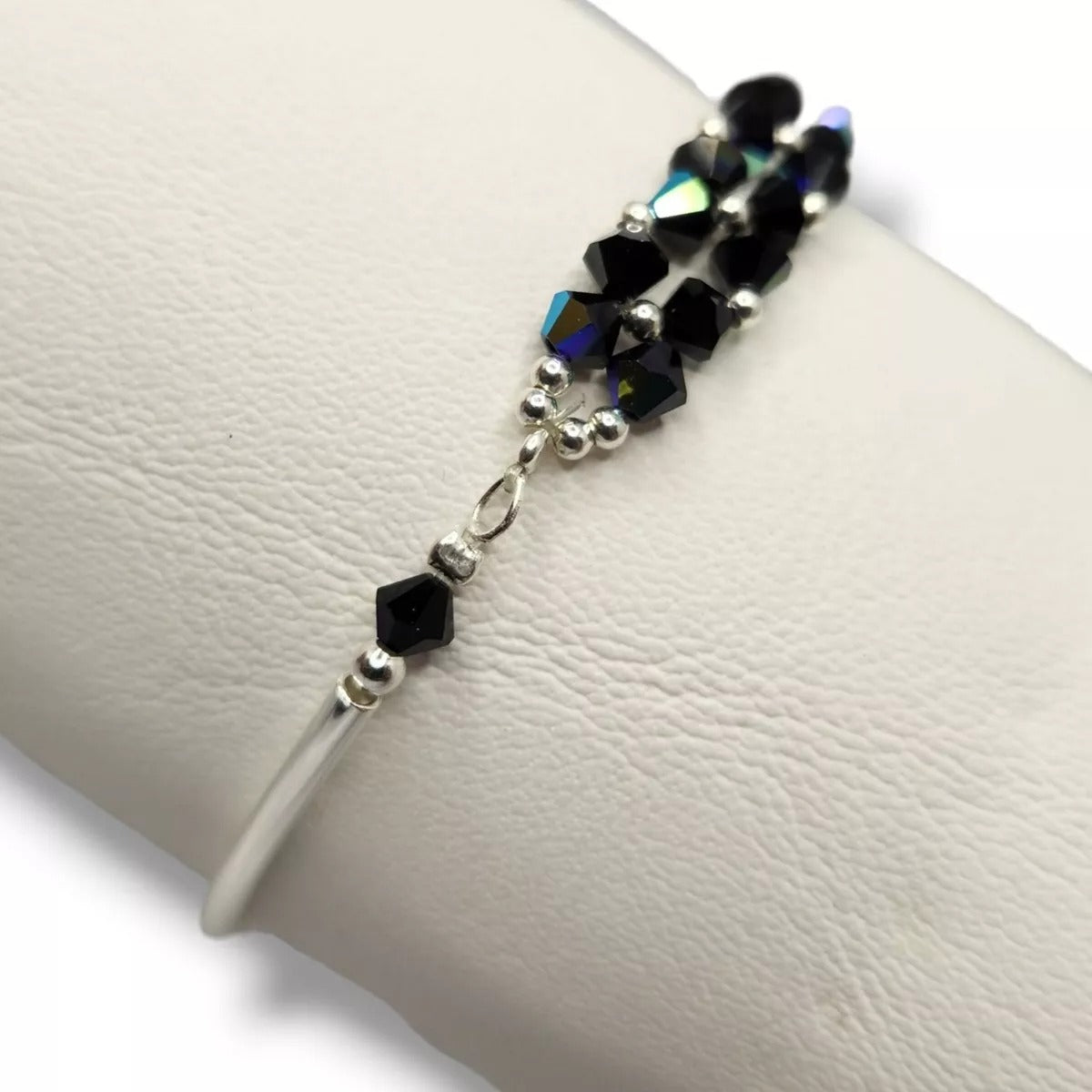 Pulsera FLOR Cristales Swarovski Elements 4mm Plata 925 Varios Colores