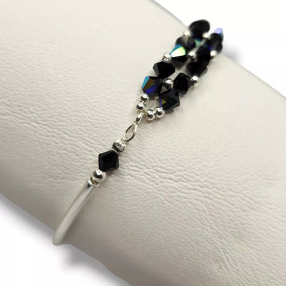 Pulsera FLOR Cristales Swarovski Elements 4mm Plata 925 Varios Colores