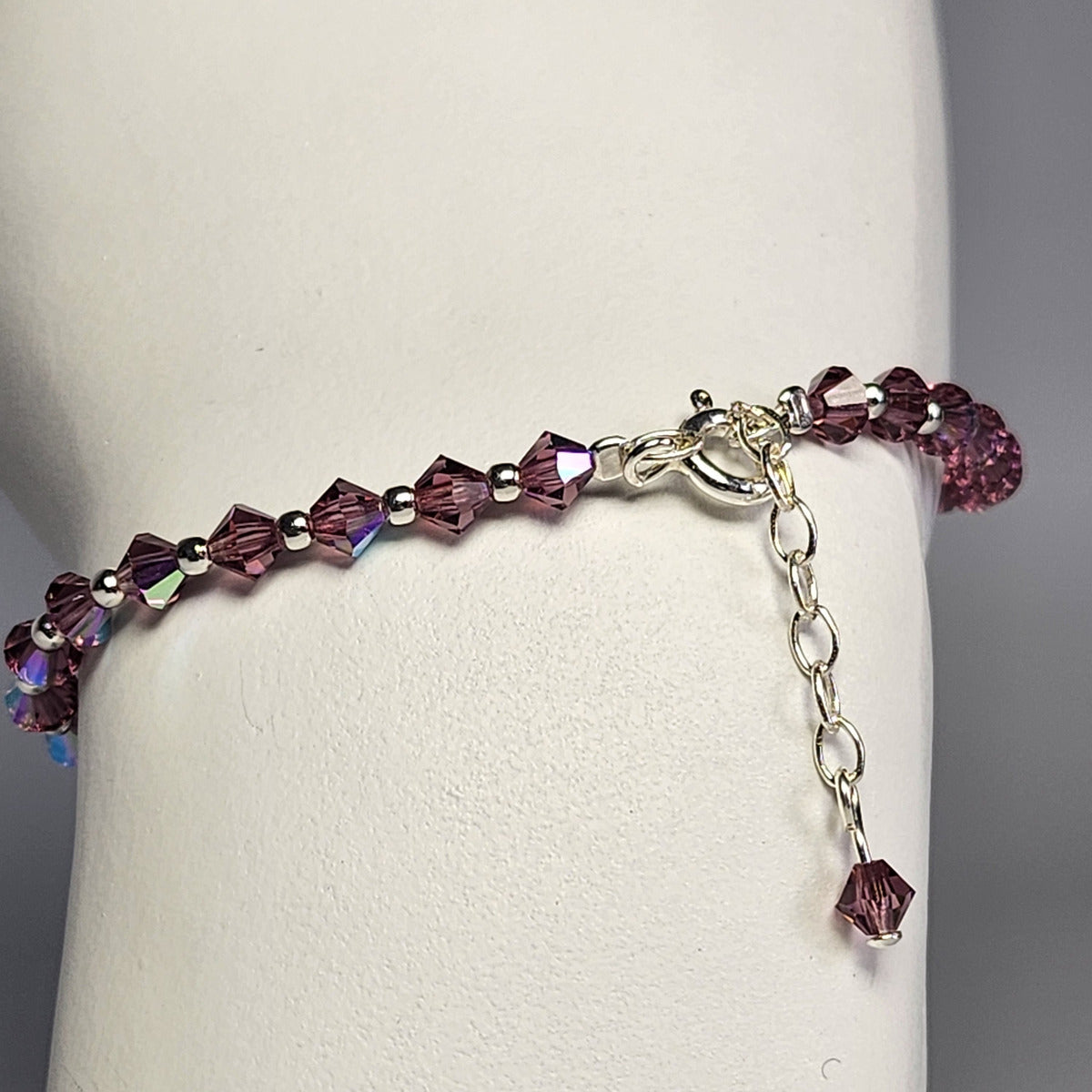 Pulsera Cristal Swarovski Elements Bolita Plata 925 Varios Colores