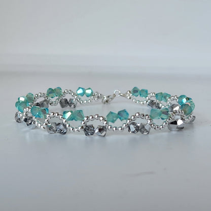 Pulsera ONDAS Cristal Swarovski Elements Plata 925 Colores