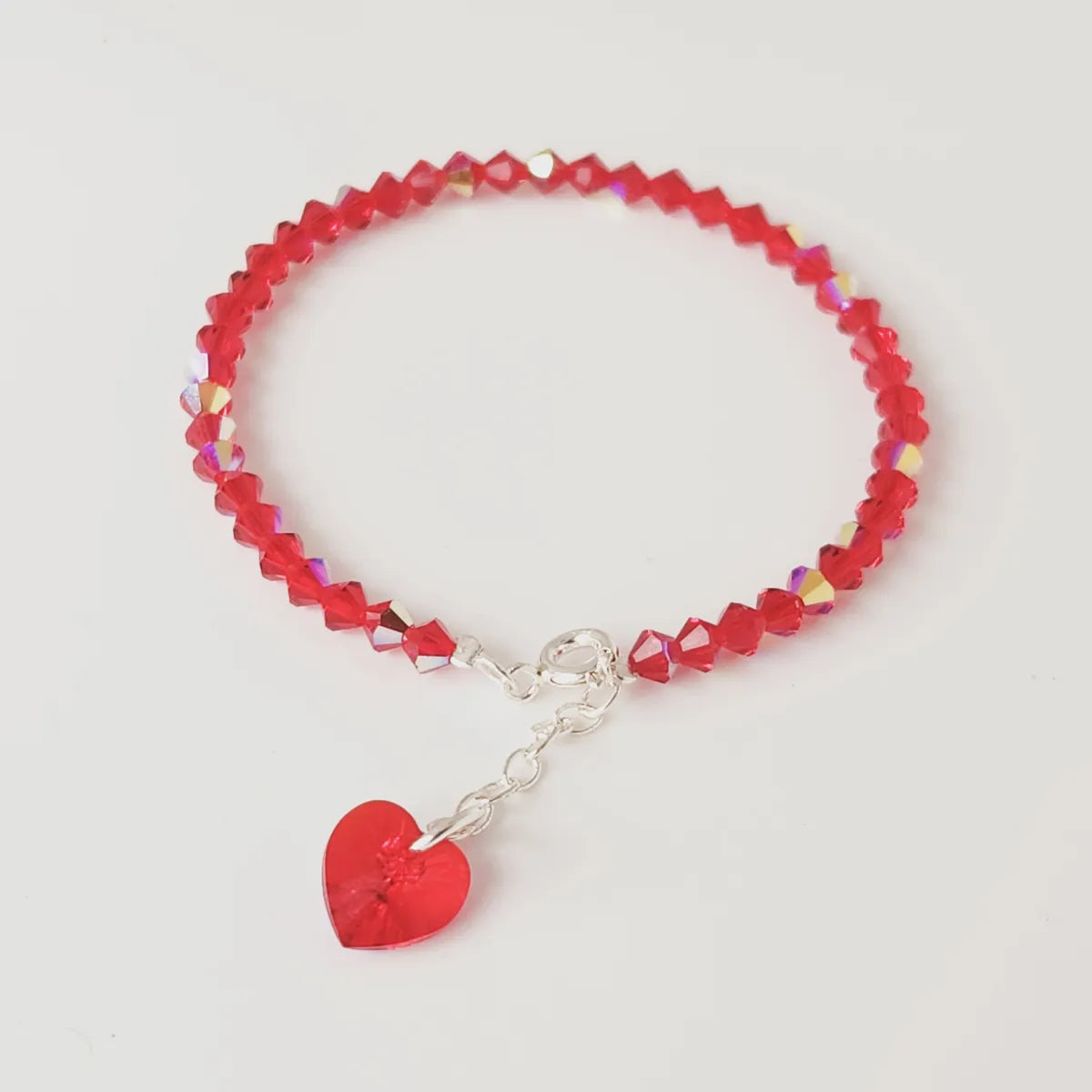 Pulsera Cristal Swarovski Elements Dije Corazon 4mm Todos Los Colores