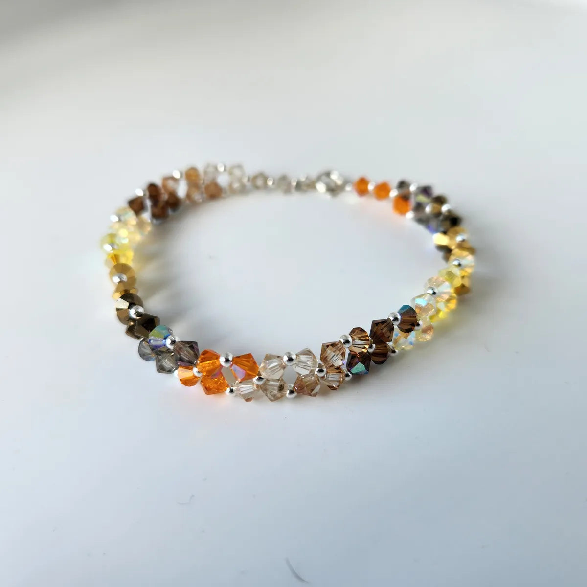 Pulsera Abundancia Cristal Swarovski Elements 4mm Plata 925 Colores