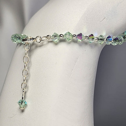 Pulsera Cristal Swarovski Elements Bolita Plata 925 Varios Colores
