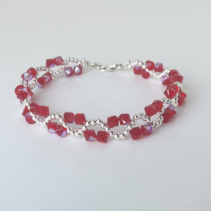 Pulsera ONDAS Cristal Swarovski Elements Plata 925 Colores