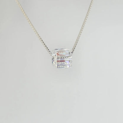 Collar Dije Cubo 6mm Cristal Swarovski Elements plata 925