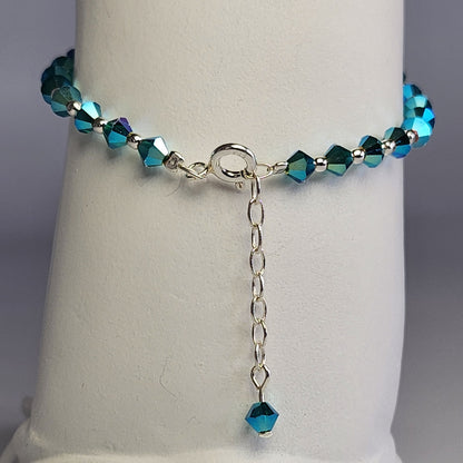 Pulsera Cristal Swarovski Elements Bolita Plata 925 Varios Colores