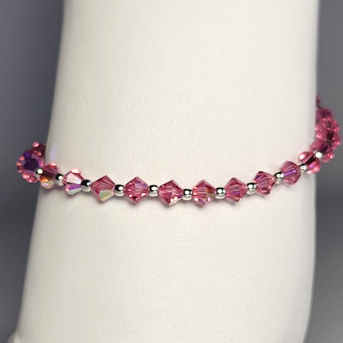 Pulsera Cristal Swarovski Elements Bolita Plata 925 Varios Colores