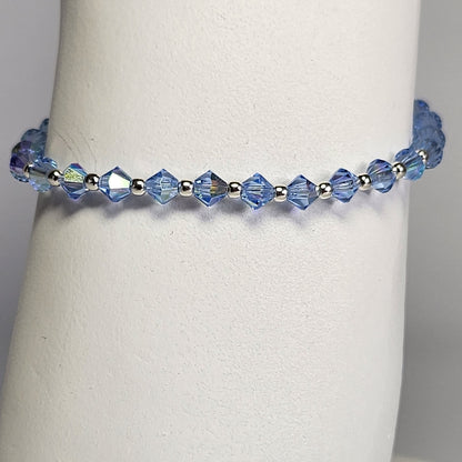 Pulsera Cristal Swarovski Elements Bolita Plata 925 Varios Colores