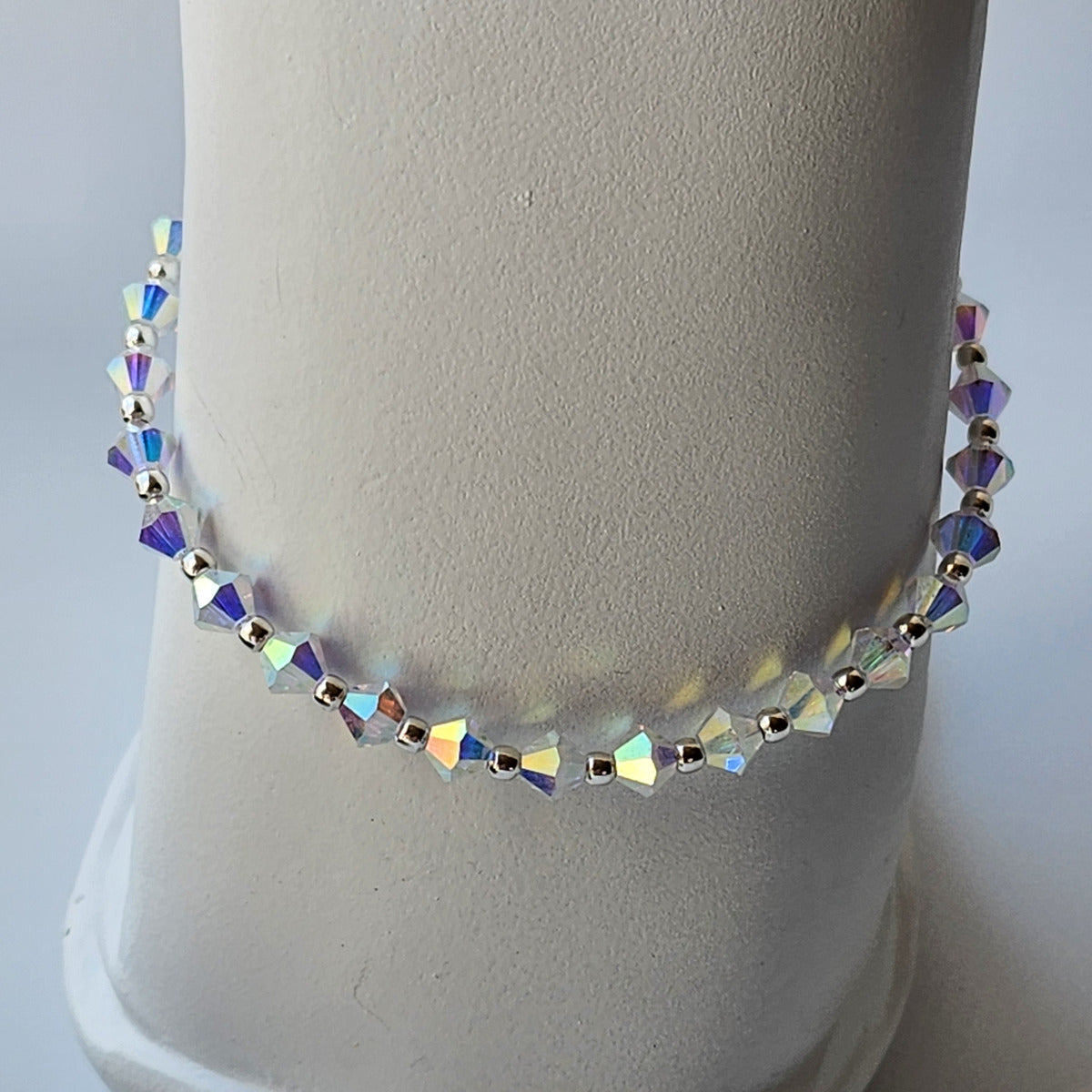 Pulsera Cristal Swarovski Elements Bolita Plata 925 Varios Colores