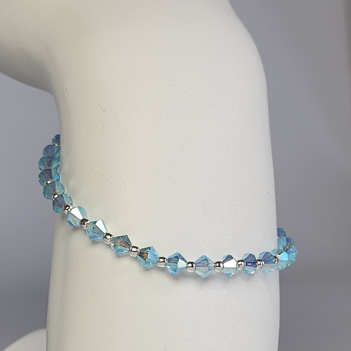 Pulsera Cristal Swarovski Elements Bolita Plata 925 Varios Colores