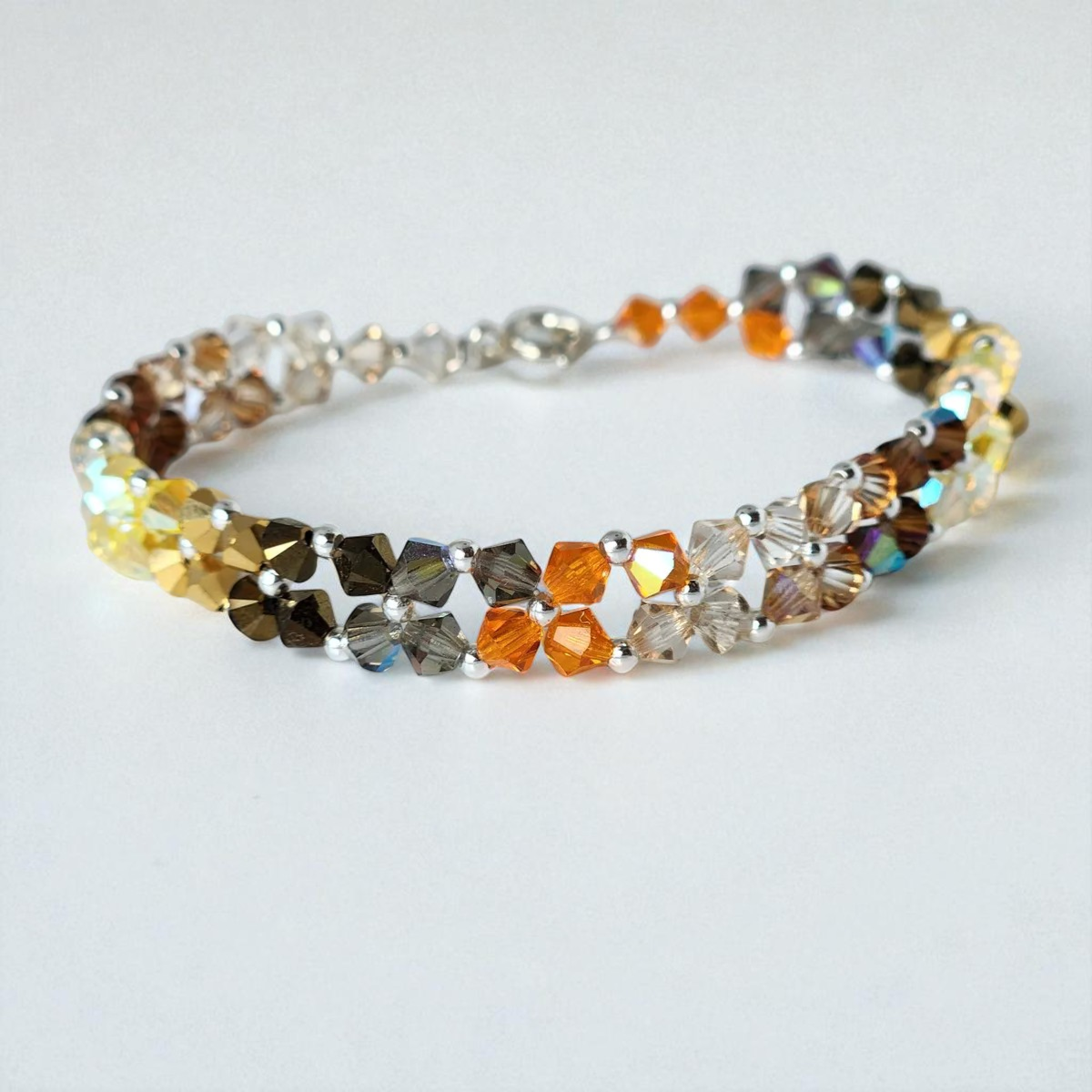 Pulsera Abundancia Cristal Swarovski Elements 4mm Plata 925 Colores